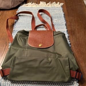 Longchamp LePliage Khaki Green backpack